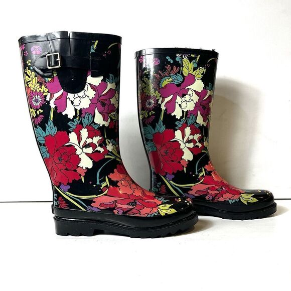 Sakroots Artist Circle Tall Flower Power Rubber Rain Boots Women’s Size 7 NWT - Picture 4 of 10